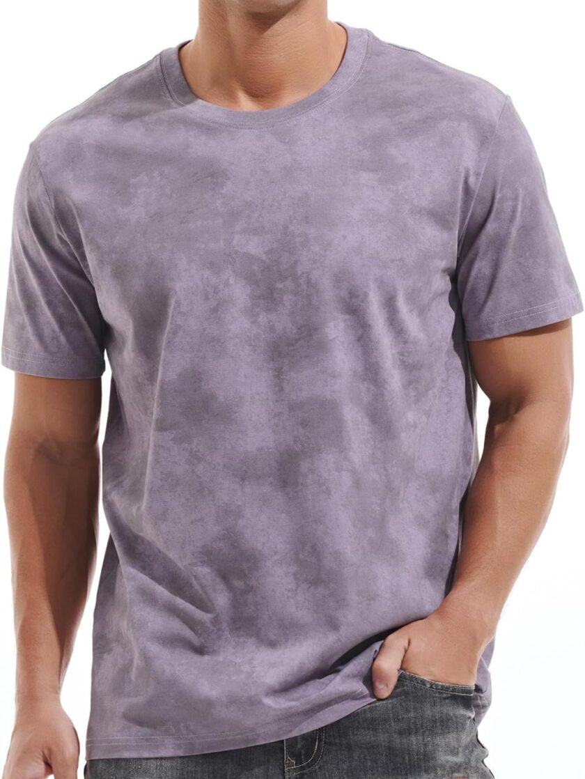 Mens Wash T Shirt - Short Sleeve Crew Neck Classic Fitted Tees