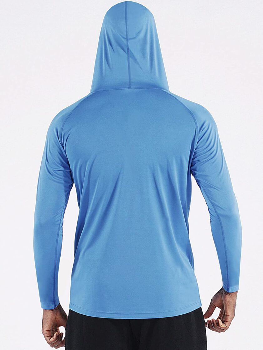 Men's Workout Long Sleeve Fishing Shirts UPF 50+ Sun Protection Dry Fit Hoodies - Image 2