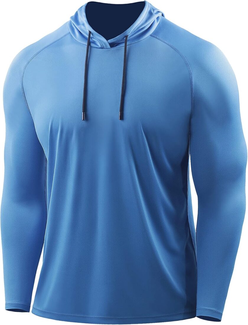 Men's Workout Long Sleeve Fishing Shirts UPF 50+ Sun Protection Dry Fit Hoodies