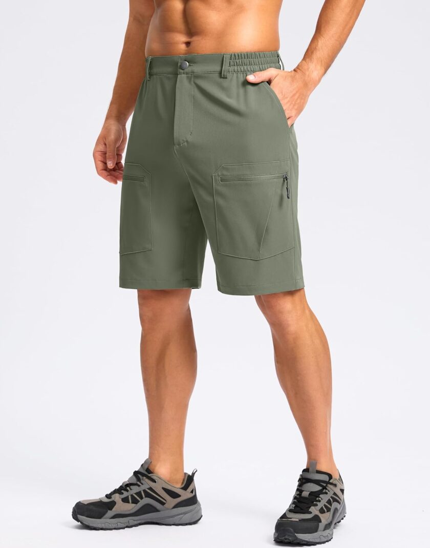 Men's Hiking Cargo Shorts 9" Lightweight Stretch Travel Work Shorts for Men Outdoor Casual with 5 Pockets - Image 2