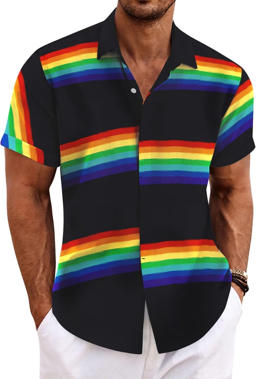 Men's Linen Shirts Short Sleeve Casual Shirts Button Down Shirt for Men Beach Summer Wedding Shirt