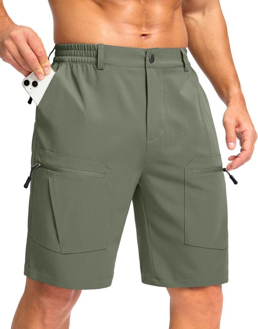 Men's Hiking Cargo Shorts 9" Lightweight Stretch Travel Work Shorts for Men Outdoor Casual with 5 Pockets