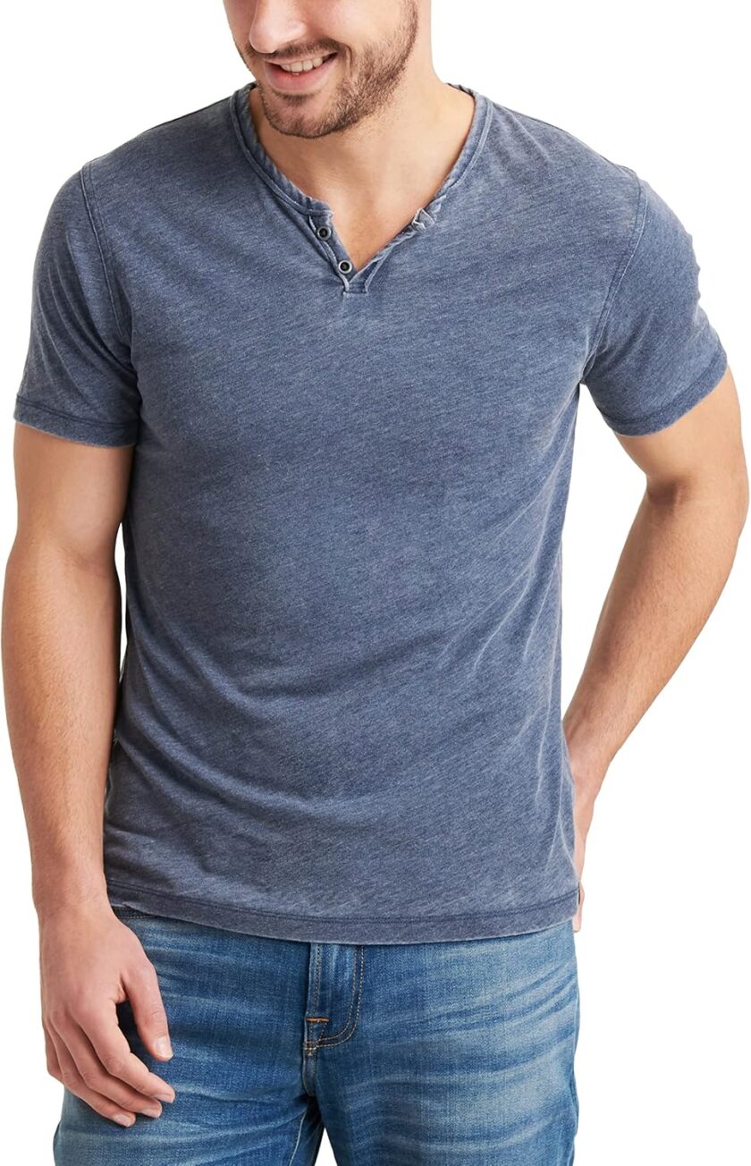 Men's  Burnout Notch Neck Tee