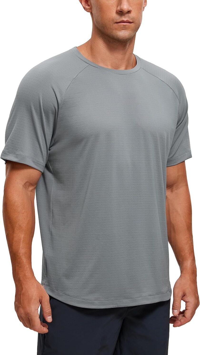 Mens Lightweight Athletic T-Shirts Moisture Wicking Running Workout Shirt Short Sleeve Gym Tops
