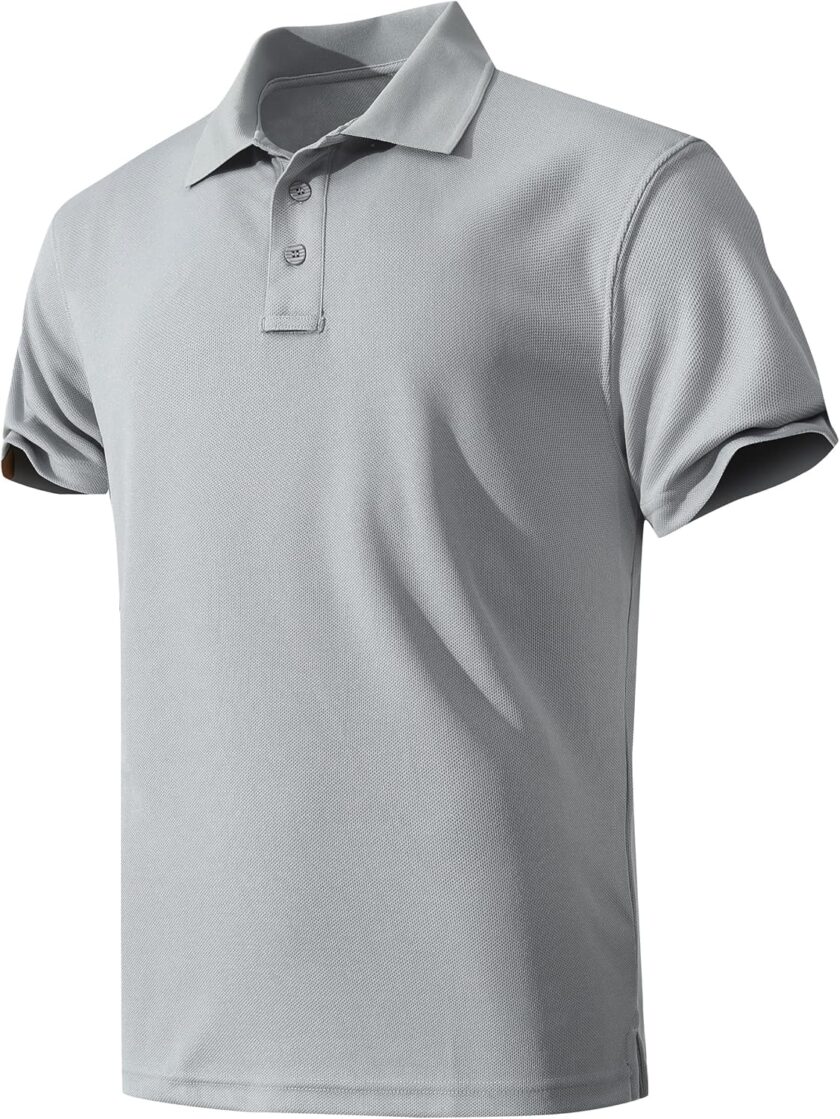 Men's Quick-Dry Active Polo Shirts Short Sleeve Performance for Golf Tennis Daily Casual Collared T-Shirt